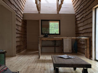 Cabaña de las Chimeneas de Luz, 2712 / asociados 2712 / asociados Rustic style dining room