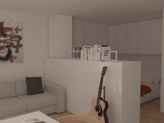 Reforma de piso de 30m2, Okoli Okoli Salas de estar modernas