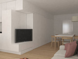 Reforma de una vivienda en planta baja, Okoli Okoli Minimalist living room