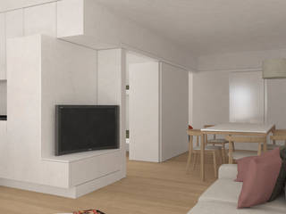 Reforma de una vivienda en planta baja, Okoli Okoli Minimalist living room