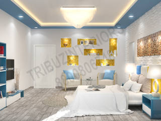 Saket, Tribuz Interiors Pvt. Ltd. Tribuz Interiors Pvt. Ltd. Modern style bedroom