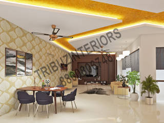 Residence, Tribuz Interiors Pvt. Ltd. Tribuz Interiors Pvt. Ltd. Moderne woonkamers