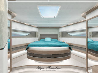 Cabina di prua di uno yacht di 23m, Letizia Alessandrini - Yacht & Interior Design Letizia Alessandrini - Yacht & Interior Design Modern Yat & Jetler