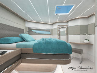 Cabina di prua di uno yacht di 23m, Letizia Alessandrini - Yacht & Interior Design Letizia Alessandrini - Yacht & Interior Design Yachts & jets