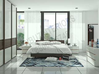 JP greens, Tribuz Interiors Pvt. Ltd. Tribuz Interiors Pvt. Ltd. Modern style bedroom