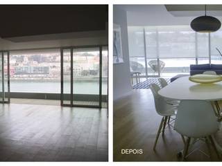 現代 by Tangerinas e Pêssegos - Design de Interiores & Decoração no Porto, 現代風 befor and after,interior design,interior designer,decoration,dinning room