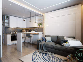 Scandinavian studio, Solo Design Studio Solo Design Studio Living room White