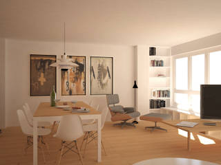 Reforma de piso en Coruña, Okoli Okoli Scandinavian style living room