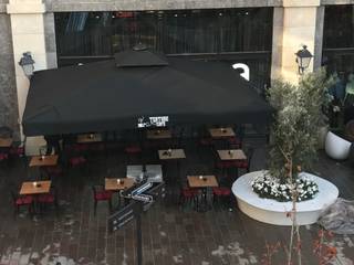 TEATİME CAFE ŞEMSİYESİ, Akaydın şemsiye Akaydın şemsiye Tropischer Balkon, Veranda & Terrasse Eisen/Stahl Schwarz