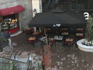 TEATİME CAFE ŞEMSİYESİ, Akaydın şemsiye Akaydın şemsiye Tropischer Balkon, Veranda & Terrasse Eisen/Stahl Schwarz