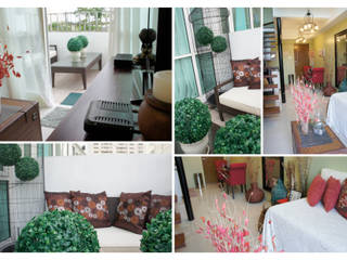 One Bedroom Loft in Makati (Styling), SNS Lush Designs and Home Decor Consultancy SNS Lush Designs and Home Decor Consultancy Eclectic style balcony, veranda & terrace