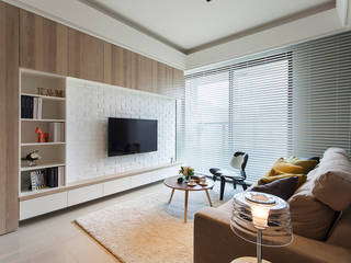 原味住宅, 沐澄設計 沐澄設計 Scandinavian style living room Slate