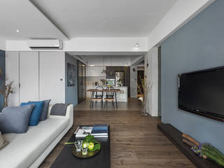 寧靜北歐, 沐光植境設計事業 沐光植境設計事業 Scandinavian style dining room Blue