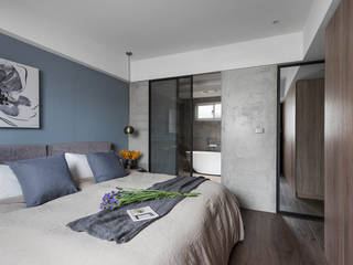 寧靜北歐, 沐光植境設計事業 沐光植境設計事業 Scandinavian style bedroom Concrete
