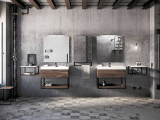 Colección The Grid, Acor México Acor México Industrial style bathroom Wood Wood effect