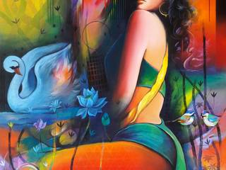 Pick Original “Addiction of Beauty 5” Contemporary Painting from Indian Art Ideas! , Indian Art Ideas Indian Art Ideas ArtworkPictures & paintings