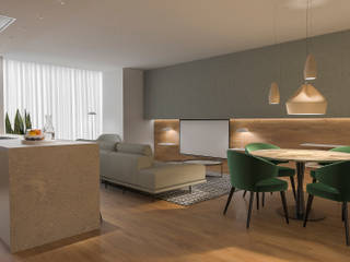 CS / LivingRoom, Coronado Estudio Coronado Estudio Minimalistyczny salon Drewno O efekcie drewna