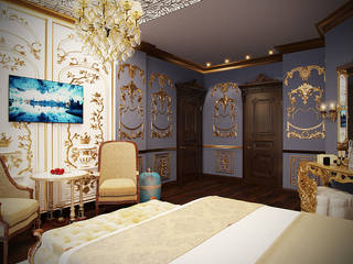 Коттедж в Москве, Anna Vladimirova Anna Vladimirova Classic style bedroom Silver/Gold