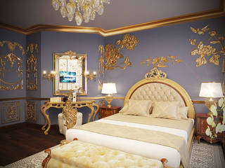 Коттедж в Москве, Anna Vladimirova Anna Vladimirova Classic style bedroom Silver/Gold