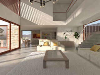 Vivienda La Chimba, Uno Arquitectura Uno Arquitectura Living room Concrete White