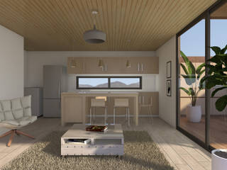 Vivienda Los Choros, Uno Arquitectura Uno Arquitectura Rustikale Wohnzimmer Holz Weiß