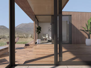 Vivienda Los Choros, Uno Arquitectura Uno Arquitectura Rustikaler Flur, Diele & Treppenhaus Holz Holznachbildung