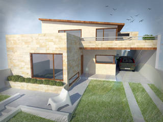 Casa JJ, CRea - Arquitectura + Diseño CRea - Arquitectura + Diseño Maison individuelle Pierre