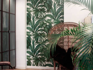 Tropic Bedroom MM STUDIO - INTERIORS BERLIN Tropische Schlafzimmer Bambus Grün tropic Bedroom,palmen tapete,wallpaper,tropisch,exotisch,peacock chair,urban jungle,jungel interior,green,schlafzimmer