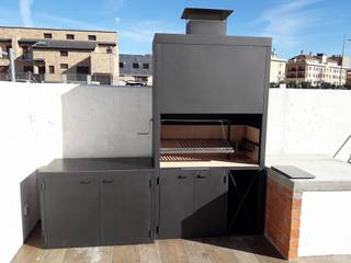 Barbacoa con puerta basculante, Barbacoas Odino Barbacoas Odino Balcones y terrazas de estilo moderno