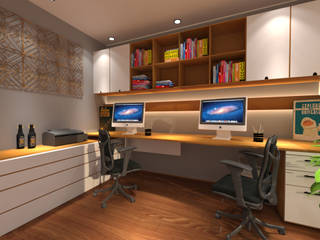 office decoration, Homedesignping Homedesignping Ruang Studi/Kantor Gaya Industrial Kayu Wood effect