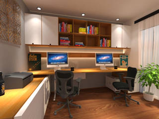 office decoration, Homedesignping Homedesignping Ruang Studi/Kantor Gaya Industrial Kayu Wood effect