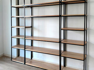 Bibliotecas Minimalistas Hogar Oficina, Tienda Quadrat Tienda Quadrat Study/office Iron/Steel