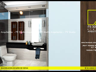 Baño de Visitas - Ilo Moquegua - Cel. 925389750, F9.studio Arquitectos F9.studio Arquitectos 모던스타일 욕실 화강암