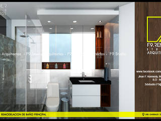 REMODELACION DE BAÑO PRINCIPAL cel. 925389750, F9.studio Arquitectos F9.studio Arquitectos Modern bathroom Ceramic