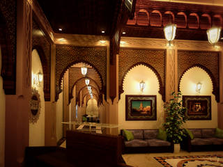 Alzayzafoun Restaurants - Dubai, UAE, SPACES Architects Planners Engineers SPACES Architects Planners Engineers 地中海走廊，走廊和楼梯