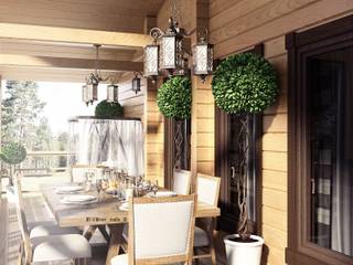 Терраса, Diveev_studio#ZI Diveev_studio#ZI Mediterranean style balcony, veranda & terrace