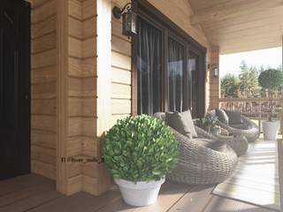 Терраса, Diveev_studio#ZI Diveev_studio#ZI Mediterranean style balcony, veranda & terrace
