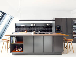 Loftküche, Popstahl Küchen Popstahl Küchen Moderne Küchen Eisen/Stahl Schwarz