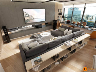Multifaceted minimalism, Artichok Design Artichok Design Minimalist living room
