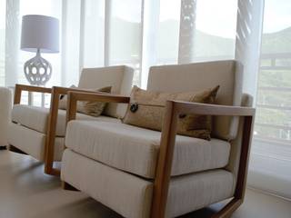 Sala petite, Monica Saravia Monica Saravia Classic style living room Wood Beige