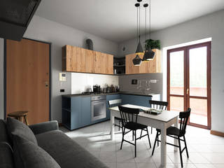 casa F, Studio Gentile Studio Gentile Built-in kitchens Wood Wood effect