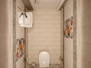 Дизайн туалета в квартире по ул. Дальняя, г.Краснодар, Студия интерьерного дизайна happy.design Студия интерьерного дизайна happy.design Ванна кімната