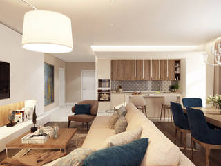 The harmony of present, Artichok Design Artichok Design Minimalist living room Beige