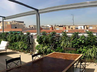 Terraza ático en Madrid: de triste y aburrida a llena de vida y frescor, AIR GARDEN AIR GARDEN Modern terrace