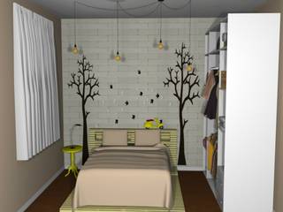 APARTAMENTO SUSTENTÁVEL PROJETO GREEN DESIGN, STUDIO SPECIALE - ARQUITETURA & INTERIORES STUDIO SPECIALE - ARQUITETURA & INTERIORES Modern Bedroom OSB Multicolored