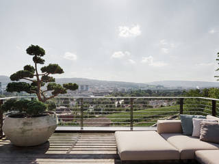 Objekt 317 / meier architekten meier architekten zürich Moderner Balkon, Veranda & Terrasse einfamilienhaus,design,sommer,sonne,aussicht,sofa