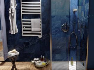 bagno con piano doccia a livello pavimento, Alessandro Chessa Alessandro Chessa Modern style bathrooms