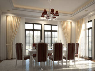 Private Villa Interior Design - Saudi Arabia, SPACES Architects Planners Engineers SPACES Architects Planners Engineers 餐廳