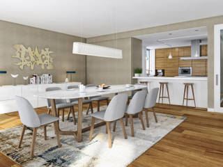 Aguiar 84 | Client: Estoril Real Estate Onstudio Lda Salas de jantar modernas Lisboa,cgi,kitchen,dinning room,3d