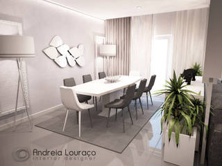 projecto "Jungle", Andreia Louraço - Designer de Interiores e Exteriores (Email: atelier.andreialouraco@gmail.com) Andreia Louraço - Designer de Interiores e Exteriores (Email: atelier.andreialouraco@gmail.com) Comedores de estilo moderno